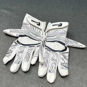 Cutters Game Day Youth Football Receiver Gloves Size S/M White Topo Sticky Grip